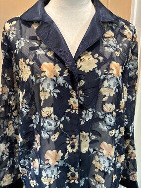 Short dark blue, flowers nightie. NWT